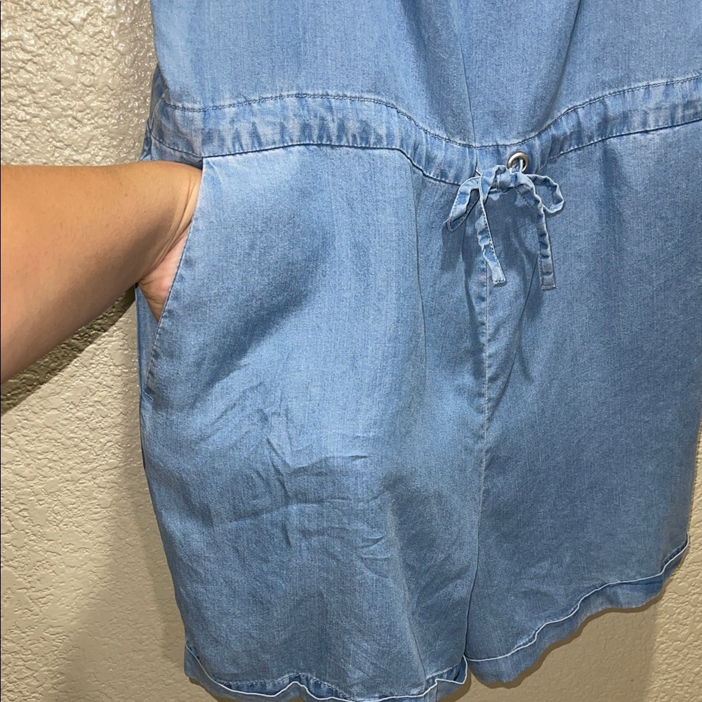 Vero Moda Blue Denim Ruffle Romper - Picture 6 of 8
